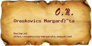 Oreskovics Margaréta névjegykártya